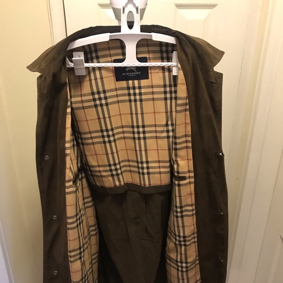 Mens Brown Leather Suede Burberry Jacket XXL